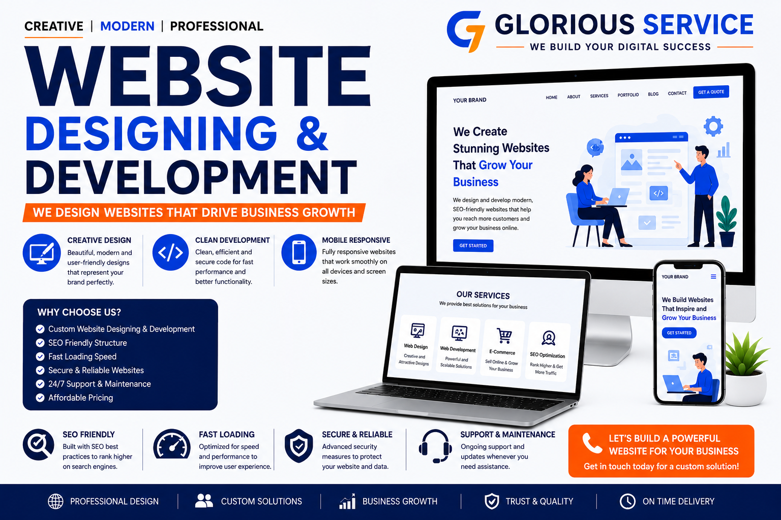 Website Designing and Development – by Glorious Service 🌐🚀